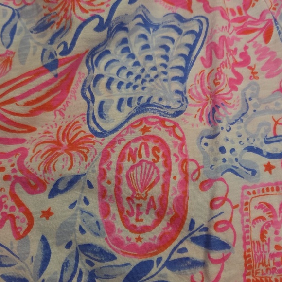 NWT Lilly Pulitzer Etta Scoop Neck Top "Lil Sun Sea Sand" - Picture 4 of 11